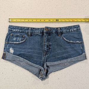 Y2K DAISY DUKES Denim Booty shorts FREE PEOPLE Hot Pants Women's 29 MICRO SHORT